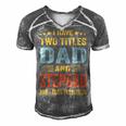 Best Dad And Stepdad Cute Fathers Day Gift From Wife V3 Men's Short Sleeve V-neck 3D Print Retro Tshirt Grey
