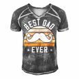 Best Dad Ever Fathers Day Gift Men's Short Sleeve V-neck 3D Print Retro Tshirt Grey