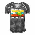 Best Parakeet Dad Ever Vintage Retro Men's Short Sleeve V-neck 3D Print Retro Tshirt Grey