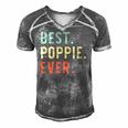 Best Poppie Ever Cool Funny Vintage Fathers Day Gift Men's Short Sleeve V-neck 3D Print Retro Tshirt Grey