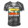 Best Tiger Dad Ever Happy Fathers Day Men's Short Sleeve V-neck 3D Print Retro Tshirt Grey