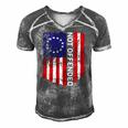 Betsy Ross Flag 1776 Not Offended Vintage American Flag Usa Men's Short Sleeve V-neck 3D Print Retro Tshirt Grey