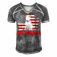 Bull Terrier Dad American Flag 4Th Of July Dog Lovers Men's Short Sleeve V-neck 3D Print Retro Tshirt Grey