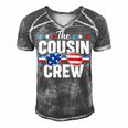 Cousin Crew 4Th Of July Patriotic American Family Matching Men's Short Sleeve V-neck 3D Print Retro Tshirt Grey