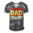 Cycling Cyclist Dad Fathers Day Men's Short Sleeve V-neck 3D Print Retro Tshirt Grey