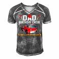 Dad Birthday Crew Fire Truck Firefighter Fireman Party V2 Men's Short Sleeve V-neck 3D Print Retro Tshirt Grey