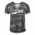 Dad Est2005 Perfect Fathers Day Great Gift Love Daddy Dear Men's Short Sleeve V-neck 3D Print Retro Tshirt Grey