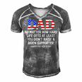 Dad Fathers Day At Least You Didnt Raise A Biden Supporter Men's Short Sleeve V-neck 3D Print Retro Tshirt Grey