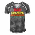 Dad Grandpa Great Grandpa From Grandkids Men's Short Sleeve V-neck 3D Print Retro Tshirt Grey