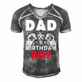 Dad Of Birthday Boy Time To Level Up Video Game Birthday Men's Short Sleeve V-neck 3D Print Retro Tshirt Grey