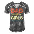 Dad Of Girls Fathers Day Men's Short Sleeve V-neck 3D Print Retro Tshirt Grey