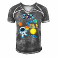 Dad Outer Space Astronaut For Fathers Day Gift Men's Short Sleeve V-neck 3D Print Retro Tshirt Grey