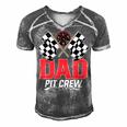 Dad Pit Crew Race Car Birthday Party Racing Family Men's Short Sleeve V-neck 3D Print Retro Tshirt Grey