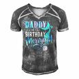 Daddy Of The Birthday Mermaid Family Matching Party Squad Men's Short Sleeve V-neck 3D Print Retro Tshirt Grey