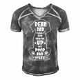Dear Dad Thanks For Picking Up My Poop Happy Fathers Day Dog Men's Short Sleeve V-neck 3D Print Retro Tshirt Grey