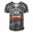 El Papa Mas Chingon Spanish Dad Fathers Day Men's Short Sleeve V-neck 3D Print Retro Tshirt Grey