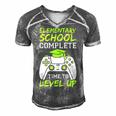 Elementary Complete Time To Level Up Kids Graduation Men's Short Sleeve V-neck 3D Print Retro Tshirt Grey
