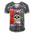 Epilepsy Warrior Skull Women Vintage Purple Ribbon Epilepsy Epilepsy Awareness Men's Short Sleeve V-neck 3D Print Retro Tshirt Grey