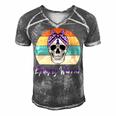 Epilepsy Warrior Skull Women Vintage Purple Ribbon Epilepsy Epilepsy Awareness V2 Men's Short Sleeve V-neck 3D Print Retro Tshirt Grey