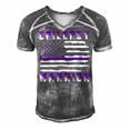 Epilepsy Warrior Usa Flag United States Flag Epilepsy Epilepsy Awareness Men's Short Sleeve V-neck 3D Print Retro Tshirt Grey