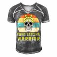 Ewings Sarcoma Warrior Skull Women Vintage Yellow Ribbon Ewings Sarcoma Ewings Sarcoma Awareness V2 Men's Short Sleeve V-neck 3D Print Retro Tshirt Grey