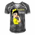 Ewings Sarcoma Warrior Strong Women Yellow Women Ewings Sarcoma Ewings Sarcoma Awareness Men's Short Sleeve V-neck 3D Print Retro Tshirt Grey