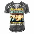 Father Grandpa And Grandson Best Partners In Crime For Life 113 Family Dad Men's Short Sleeve V-neck 3D Print Retro Tshirt Grey