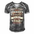 Father Grandpa Behind Every Great Lineman Daughter Is A Truly Amazing Dad480 Family Dad Men's Short Sleeve V-neck 3D Print Retro Tshirt Grey