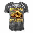 Father Grandpa Best Papa Ever Retro Vintage 54 Family Dad Men's Short Sleeve V-neck 3D Print Retro Tshirt Grey