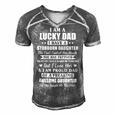 Father Grandpa I Am A Lucky Dad Fathers Day From Stubborn Daughter26 Family Dad Men's Short Sleeve V-neck 3D Print Retro Tshirt Grey