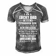 Father Grandpa I Am A Lucky Dad Fathers Day From Stubborn Son25 Family Dad Men's Short Sleeve V-neck 3D Print Retro Tshirt Grey