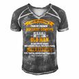 Father Grandpa I Get My Attitude From My Freakin Awesome Grandpa 159 Family Dad Men's Short Sleeve V-neck 3D Print Retro Tshirt Grey