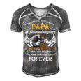 Father Grandpa The Bond Between Papa And Granddaughter Is One That Is So Strong Family Dad Men's Short Sleeve V-neck 3D Print Retro Tshirt Grey