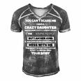 Father Grandpa You Cant Scare Me I Have A Crazy Daughter She Has Anger Issues Family Dad Men's Short Sleeve V-neck 3D Print Retro Tshirt Grey