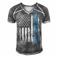 Fathers Day Best Dad Ever With Us American Flag V2 Men's Short Sleeve V-neck 3D Print Retro Tshirt Grey