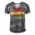 Fathers Day Gift From Grandkids Dad Grandpa Great Grandpa Men's Short Sleeve V-neck 3D Print Retro Tshirt Grey