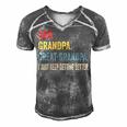 Fathers Day Gift From Grandkids Dad Grandpa Great Grandpa V3 Men's Short Sleeve V-neck 3D Print Retro Tshirt Grey