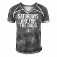 Fathers Day New Dad Gift Saturdays Are For The Dads Raglan Baseball Tee Men's Short Sleeve V-neck 3D Print Retro Tshirt Grey