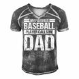 Favorite Baseball Player Calls Me Dad Men's Short Sleeve V-neck 3D Print Retro Tshirt Grey