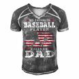 Favorite Baseball Player Calls Me Dad V2 Men's Short Sleeve V-neck 3D Print Retro Tshirt Grey