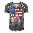 Fourth Of July Red White And Boom Fireworks Finale Usa Flag Men's Short Sleeve V-neck 3D Print Retro Tshirt Grey