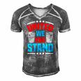 Funny Alcohol United We Keg Stand Patriotic 4Th Of July Men's Short Sleeve V-neck 3D Print Retro Tshirt Grey
