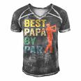 Funny Best Papa By Par Fathers Day Golf Gift Grandpa Men's Short Sleeve V-neck 3D Print Retro Tshirt Grey