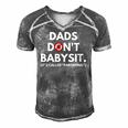 Funny Dads Dont Babysit Its Called Parenting Men's Short Sleeve V-neck 3D Print Retro Tshirt Grey