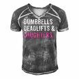 Funny Gym Workout Fathers Day Dumbbells Deadlifts Daughters Men's Short Sleeve V-neck 3D Print Retro Tshirt Grey