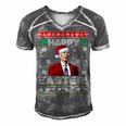 Funny Joe Biden Happy Easter Ugly Christmas Men's Short Sleeve V-neck 3D Print Retro Tshirt Grey