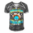 Funny My Drinking Team Has A Problem 263 Bowling Bowler Men's Short Sleeve V-neck 3D Print Retro Tshirt Grey