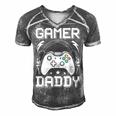 Gamer Daddy Video Gamer Gaming Men's Short Sleeve V-neck 3D Print Retro Tshirt Grey