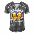 Garage Drinker 4Th Of July American Flag Dad Mens Garage Men's Short Sleeve V-neck 3D Print Retro Tshirt Grey