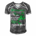 Gastroparesis Warrior Skull Women Vintage Green Ribbon Gastroparesis Gastroparesis Awareness V2 Men's Short Sleeve V-neck 3D Print Retro Tshirt Grey